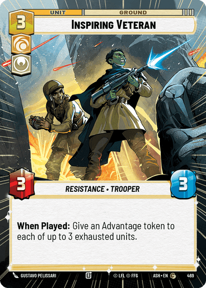 Inspiring Veteran (ASH) Common Star Wars Unlimited Fantasy Flight Games Hyperspace Non-Foil