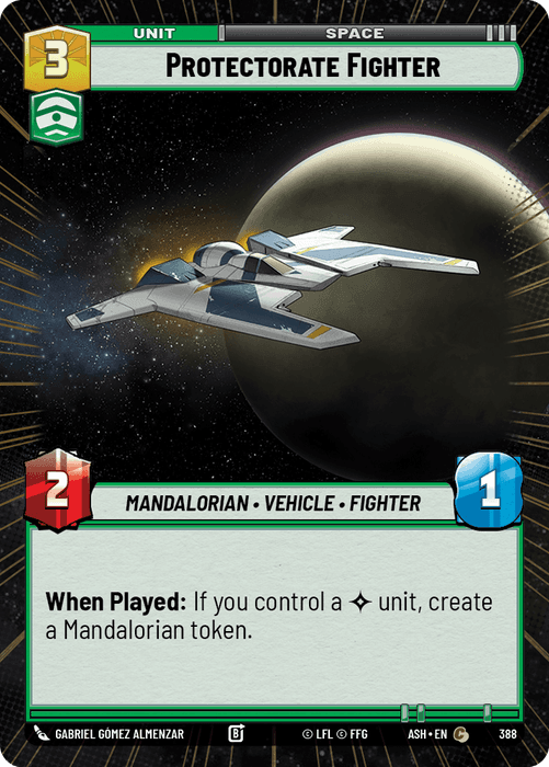 Protectorate Fighter (ASH) Common Star Wars Unlimited Fantasy Flight Games Hyperspace Non-Foil