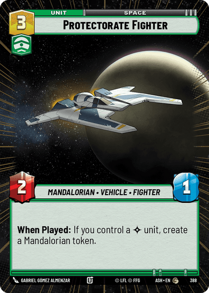 Protectorate Fighter (ASH) Common Star Wars Unlimited Fantasy Flight Games Hyperspace Non-Foil