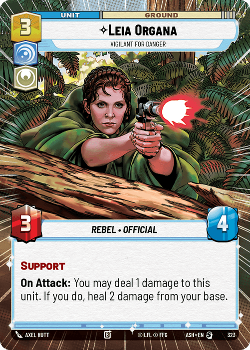 Leia Organa - Vigilant for Danger (ASH) Starter Star Wars Unlimited Fantasy Flight Games Hyperspace Non-Foil