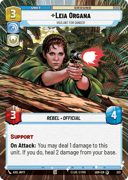 Leia Organa - Vigilant for Danger (ASH) Starter Star Wars Unlimited Fantasy Flight Games Hyperspace Non-Foil