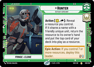 Hunter - Outcast Sergeant (SHD) Rare Star Wars Unlimited Fantasy Flight Games Standard Non-Foil 