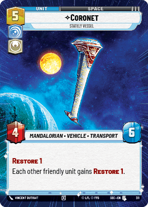Coronet - Stately Vessel (SEC) Uncommon Fantasy Flight Games Hyperspace Non-Foil