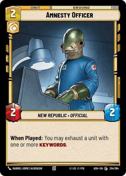 Amnesty Officer (ASH) Common Star Wars Unlimited Fantasy Flight Games Standard Non-Foil