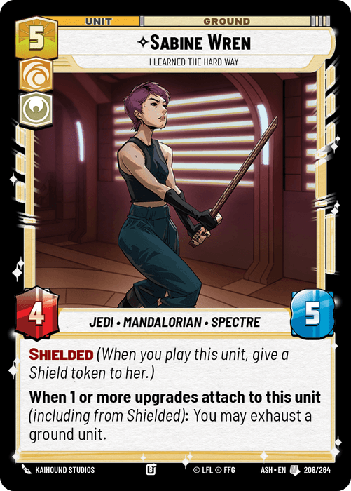 Sabine Wren - I Learned the Hard Way (ASH) Uncommon Star Wars Unlimited Fantasy Flight Games Standard Non-Foil