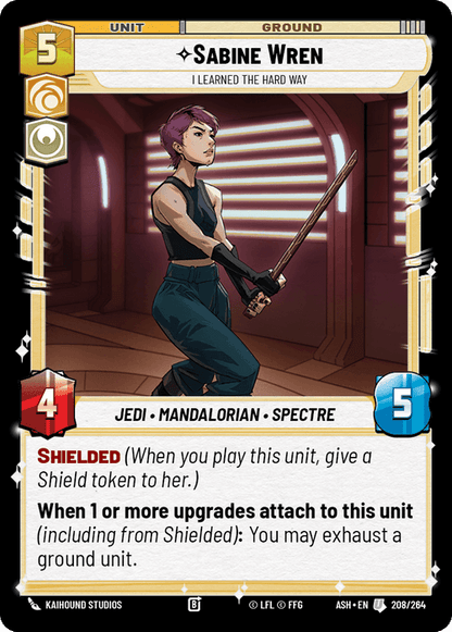 Sabine Wren - I Learned the Hard Way (ASH) Uncommon Star Wars Unlimited Fantasy Flight Games Standard Non-Foil