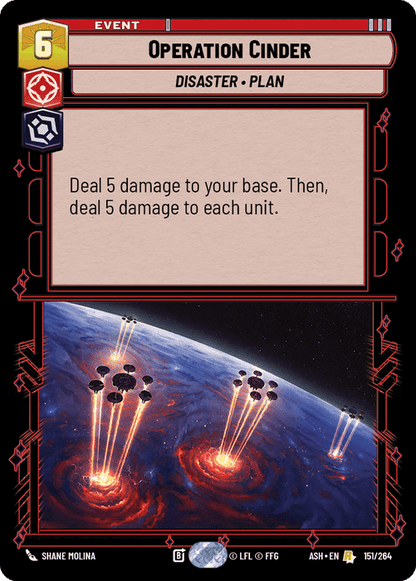 Operation Cinder (ASH) Rare Star Wars Unlimited Fantasy Flight Games Standard Non-Foil