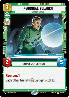 Admiral Yularen - Advising Caution (TWI) Rare Star Wars Unlimited Fantasy Flight Games Standard Non-Foil 