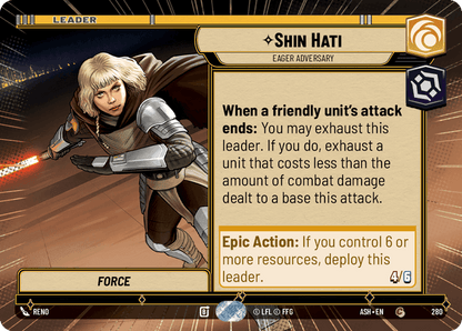 Shin Hati - Eager Adversary (ASH) Common Star Wars Unlimited Fantasy Flight Games Hyperspace Non-Foil