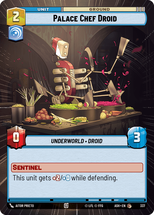 Palace Chef Droid (ASH) Common Star Wars Unlimited Fantasy Flight Games Hyperspace Non-Foil