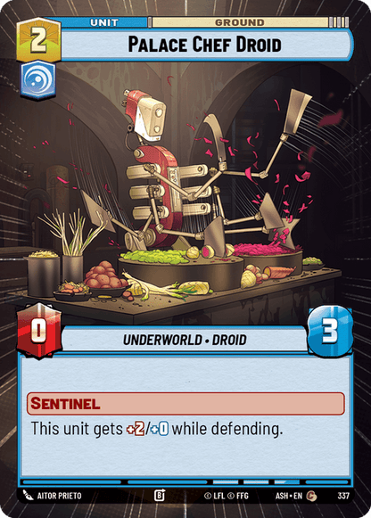 Palace Chef Droid (ASH) Common Star Wars Unlimited Fantasy Flight Games Hyperspace Non-Foil