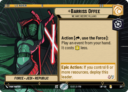 Barriss Offee - We Have Become Villains (LOF) Rare Fantasy Flight Games Hyperspace Non-Foil