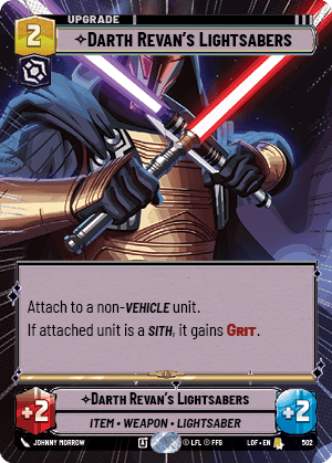 Darth Revan's Lightsabers (LOF) Rare Fantasy Flight Games Hyperspace Non-Foil