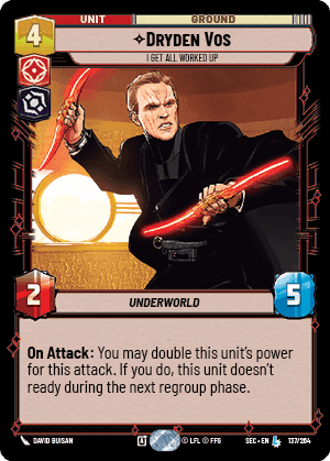 Dryden Vos - I Get All Worked Up (SEC) Legendary Fantasy Flight Games Standard Non-Foil