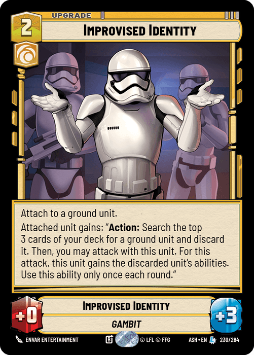 Improvised Identity (ASH) Legendary Star Wars Unlimited Fantasy Flight Games Standard Non-Foil