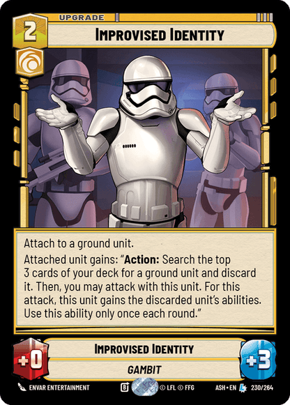 Improvised Identity (ASH) Legendary Star Wars Unlimited Fantasy Flight Games Standard Non-Foil