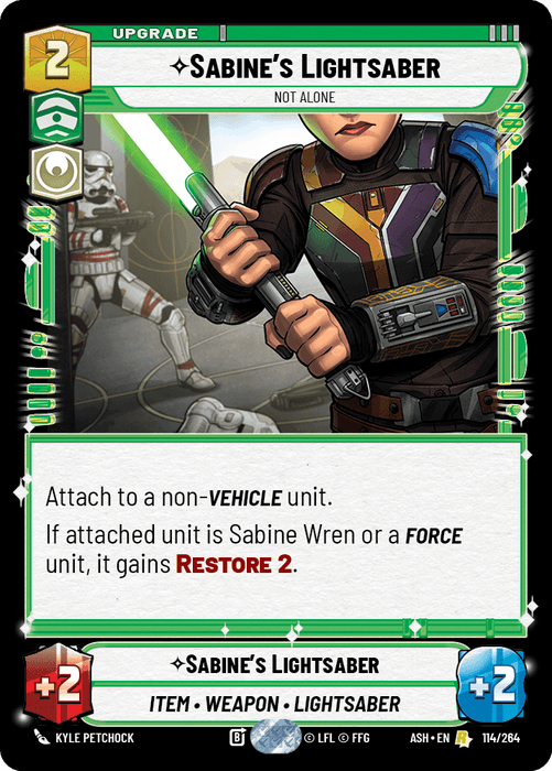 Sabine's Lightsaber - Not Alone (ASH) Rare Star Wars Unlimited Fantasy Flight Games Standard Non-Foil