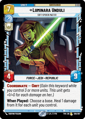 Luminara Unduli - Soft-Spoken Master (TWI) Rare Star Wars Unlimited Fantasy Flight Games Standard Non-Foil 