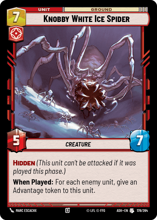 Knobby White Ice Spider (ASH) Uncommon Star Wars Unlimited Fantasy Flight Games Standard Non-Foil