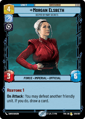 Morgan Elsbeth - Keeper of Many Secrets (TWI) Rare Star Wars Unlimited Fantasy Flight Games Standard Non-Foil 