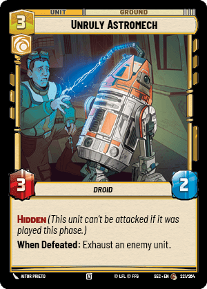 Unruly Astromech (SEC) Common Fantasy Flight Games Standard Non-Foil