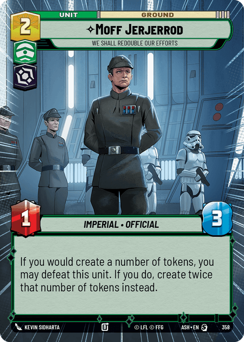 Moff Jerjerrod - We Shall Redouble Our Efforts (ASH) Starter Star Wars Unlimited Fantasy Flight Games Hyperspace Non-Foil