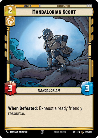 Mandalorian Scout (ASH) Common Star Wars Unlimited Fantasy Flight Games Standard Non-Foil