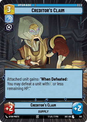 Creditor's Claim (SEC) Uncommon Fantasy Flight Games Hyperspace Non-Foil