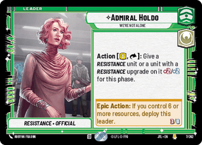 Admiral Holdo - We're Not Alone (JTL) Rare Fantasy Flight Games Standard Non-Foil