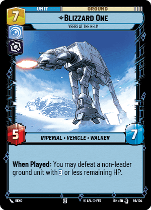 Blizzard One - Veers at the Helm (IBH) Special Fantasy Flight Games Standard Non-Foil