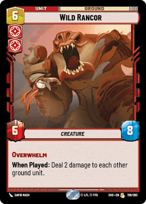 Wild Rancor (SHD) Rare Star Wars Unlimited Fantasy Flight Games Standard Non-Foil 