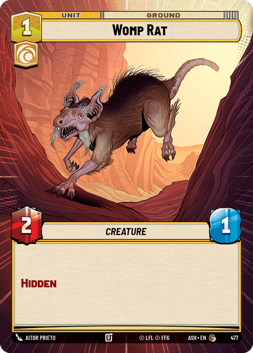 Womp Rat (ASH) Common Star Wars Unlimited Fantasy Flight Games Hyperspace Non-Foil