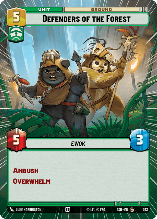 Defenders of the Forest (ASH) Common Star Wars Unlimited Fantasy Flight Games Hyperspace Non-Foil