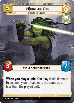 Quinlan Vos - Sticking the Landing (TWI) Common Star Wars Unlimited Fantasy Flight Games   