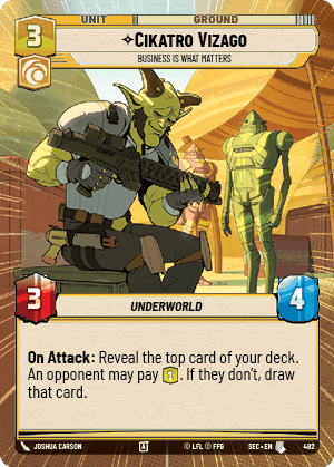 Cikatro Vizago - Business is What Matters (SEC) Uncommon Fantasy Flight Games Hyperspace Non-Foil
