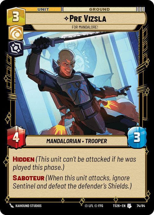 Pre Vizsla - For Mandalore! (TS26) Uncommon Fantasy Flight Games Standard Non-Foil