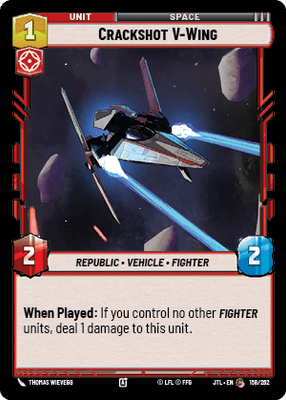 Crackshot V-Wing (JTL) Common Fantasy Flight Games Standard Non-Foil