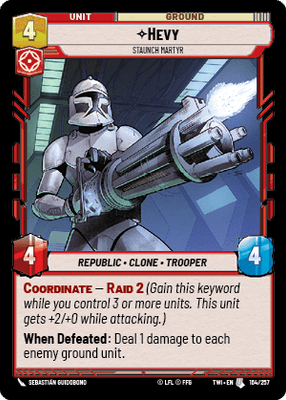 Hevy - Staunch Martyr (TWI) Uncommon Star Wars Unlimited Fantasy Flight Games Standard Non-Foil 