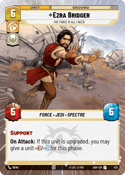 Ezra Bridger - The Force is All I Need (ASH) Uncommon Star Wars Unlimited Fantasy Flight Games Hyperspace Non-Foil
