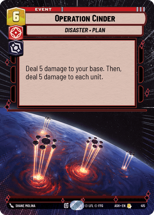 Operation Cinder (ASH) Rare Star Wars Unlimited Fantasy Flight Games Hyperspace Non-Foil