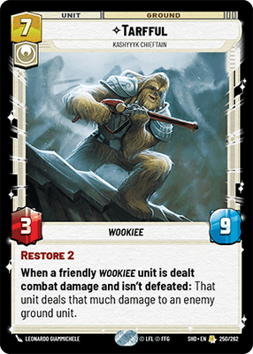 Tarfful - Kashyyyk Chieftain (SHD) Rare Star Wars Unlimited Fantasy Flight Games Standard Non-Foil 