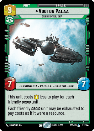 Vuutun Palaa - Droid Control Ship (SEC) Legendary Fantasy Flight Games