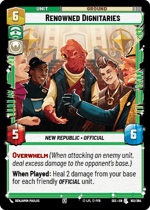 Renowned Dignitaries (SEC) Uncommon Fantasy Flight Games