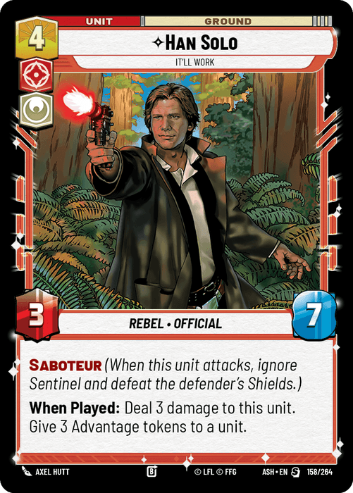 Han Solo - It'll Work (ASH) Starter Star Wars Unlimited Fantasy Flight Games Standard Non-Foil