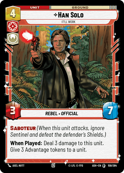 Han Solo - It'll Work (ASH) Starter Star Wars Unlimited Fantasy Flight Games Standard Non-Foil