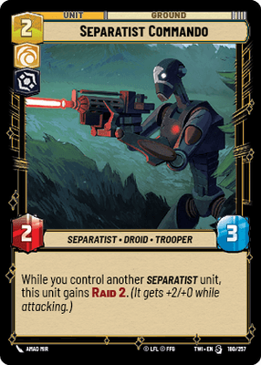 Separatist Commando (TWI) Starter Star Wars Unlimited Fantasy Flight Games Standard Non-Foil 