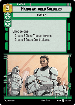 Manufactured Soldiers (TWI) Uncommon Star Wars Unlimited Fantasy Flight Games Standard Non-Foil 