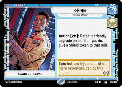 Finn - This Is A Rescue (SHD) Rare Star Wars Unlimited Fantasy Flight Games Standard Non-Foil 