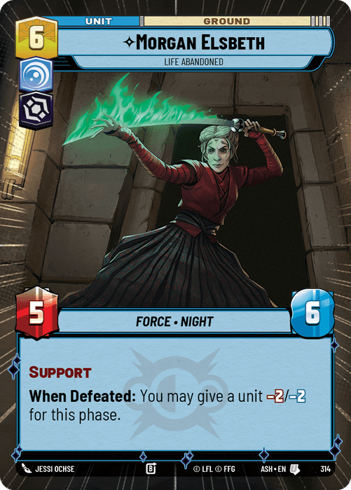 Morgan Elsbeth - Life Abandoned (ASH) Uncommon Star Wars Unlimited Fantasy Flight Games Hyperspace Non-Foil