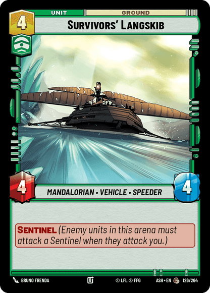 Survivors' Langskib (ASH) Common Star Wars Unlimited Fantasy Flight Games Standard Non-Foil
